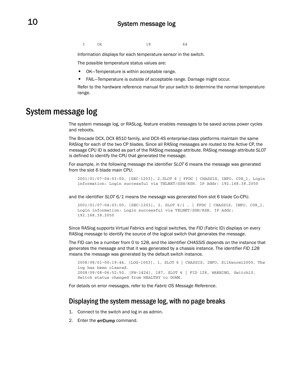 System message log | Dell POWEREDGE M1000E User Manual | Page 126 / 146