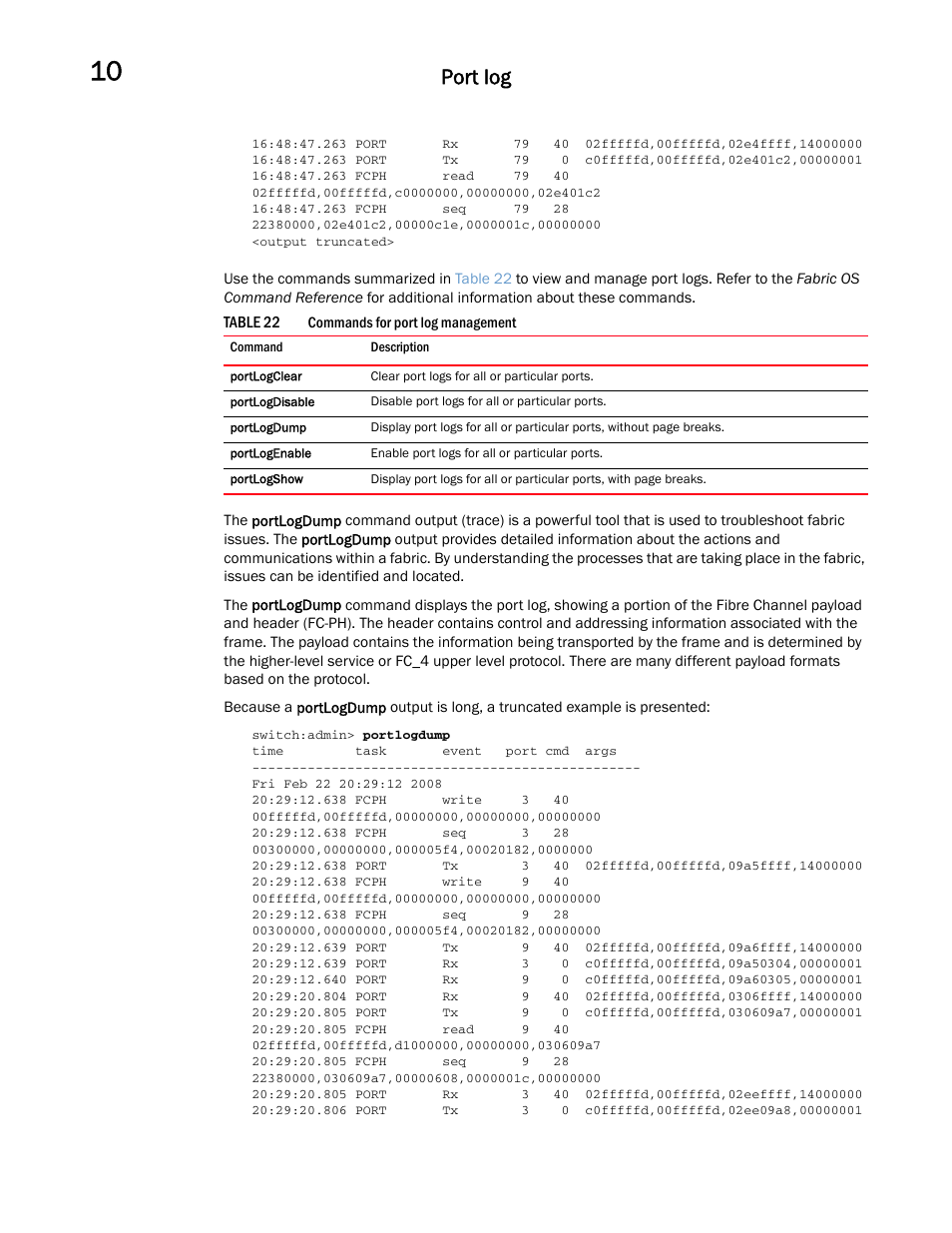 Port log | Dell POWEREDGE M1000E User Manual | Page 128 / 146