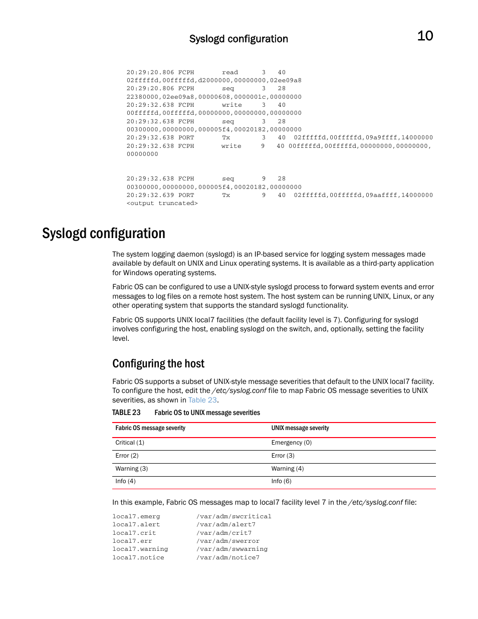 Syslogd configuration, Configuring the host | Dell POWEREDGE M1000E User Manual | Page 129 / 146