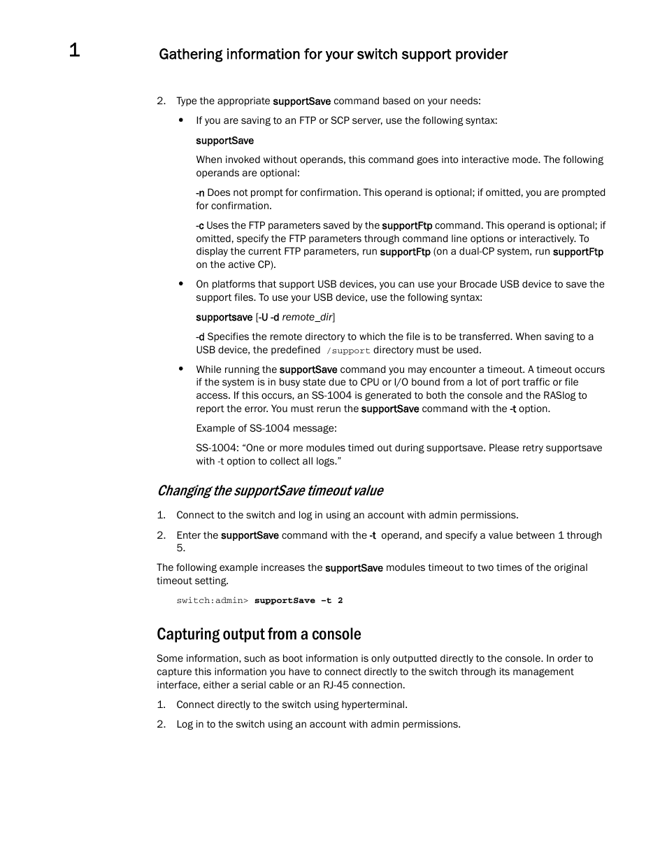 Capturing output from a console, Changing the supportsave timeout value | Dell POWEREDGE M1000E User Manual | Page 22 / 146