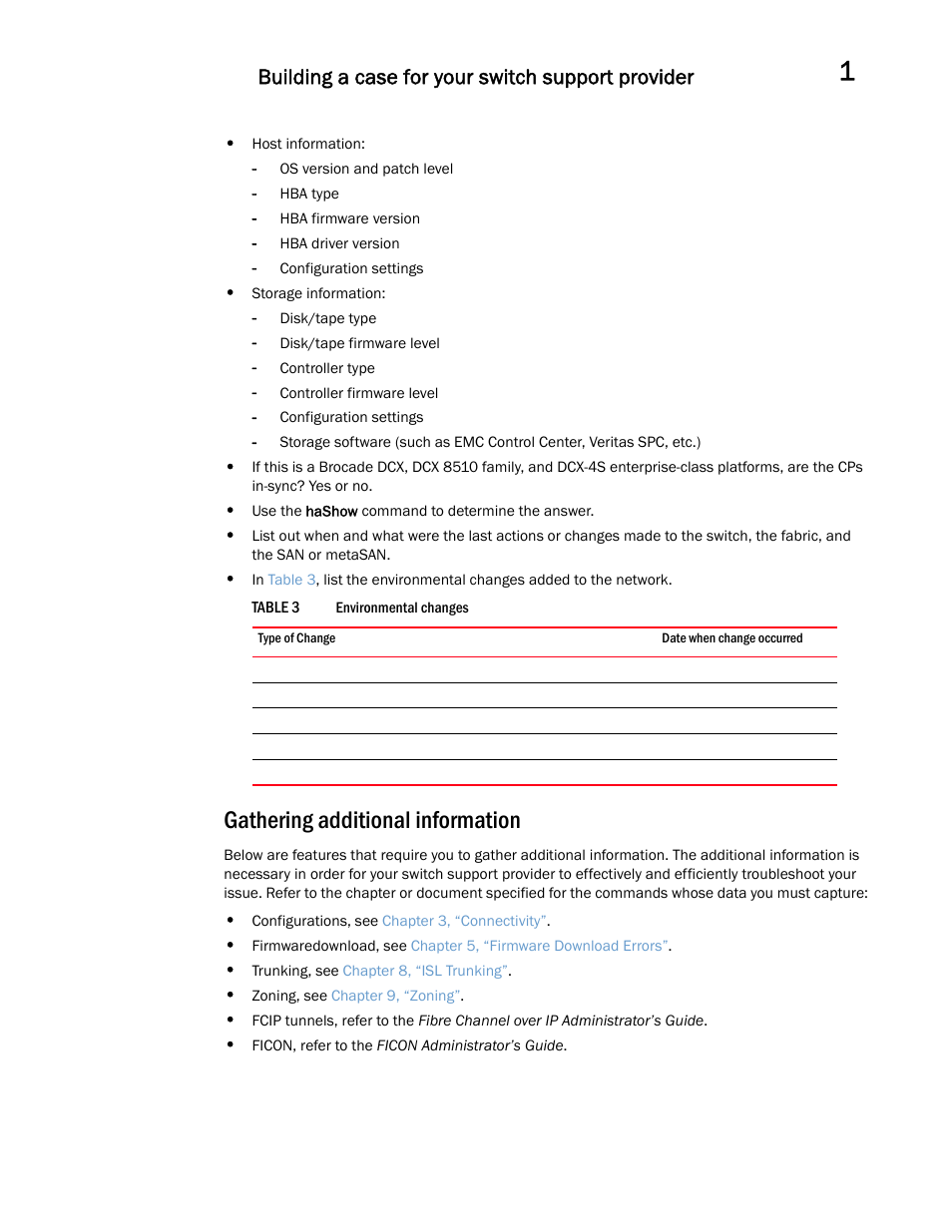 Gathering additional information, Building a case for your switch support provider | Dell POWEREDGE M1000E User Manual | Page 25 / 146