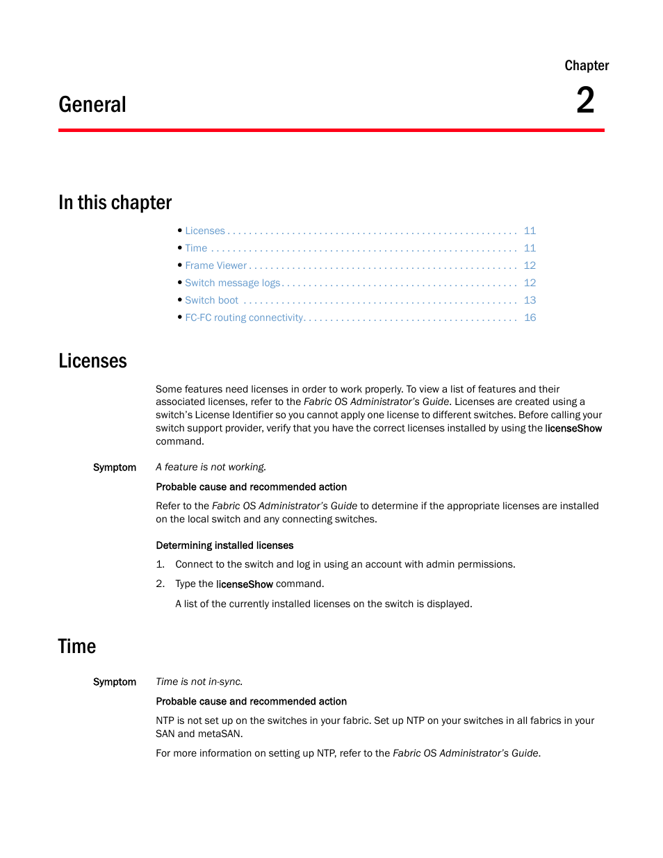 General, Licenses, Time | Chapter 2, Chapter 2, “general | Dell POWEREDGE M1000E User Manual | Page 27 / 146