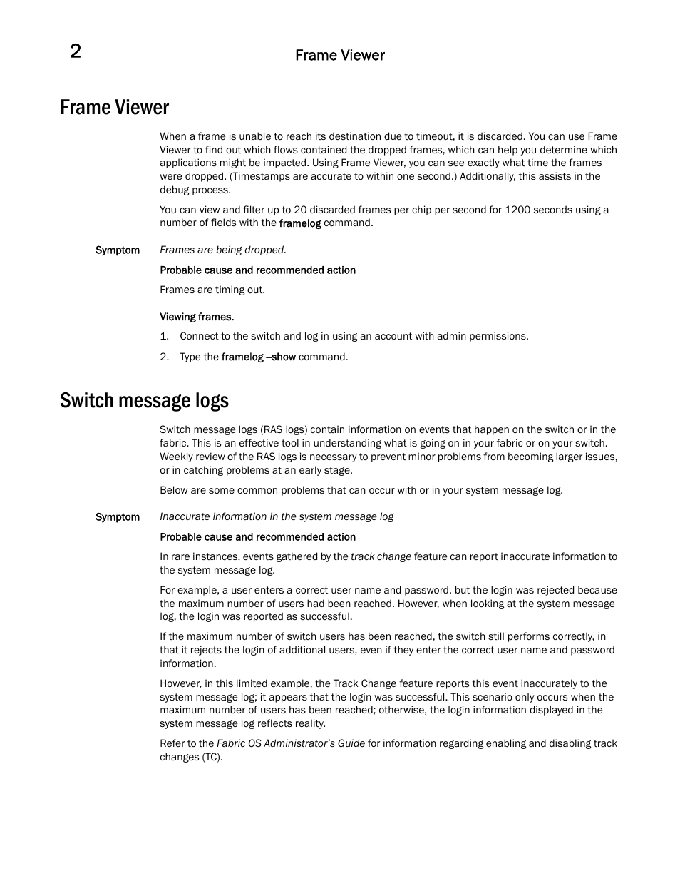 Frame viewer, Switch message logs | Dell POWEREDGE M1000E User Manual | Page 28 / 146