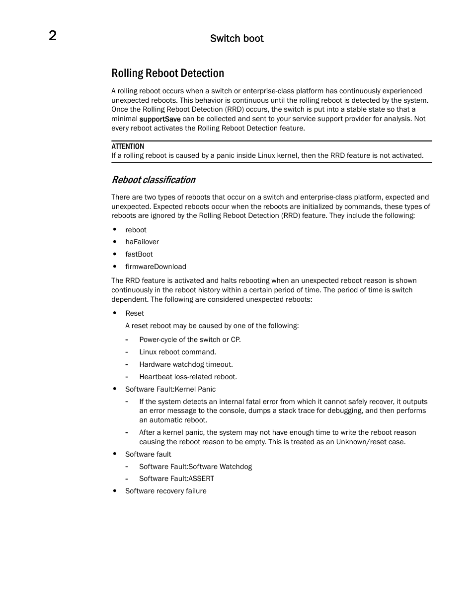 Rolling reboot detection, Reboot classification, Switch boot | Dell POWEREDGE M1000E User Manual | Page 30 / 146