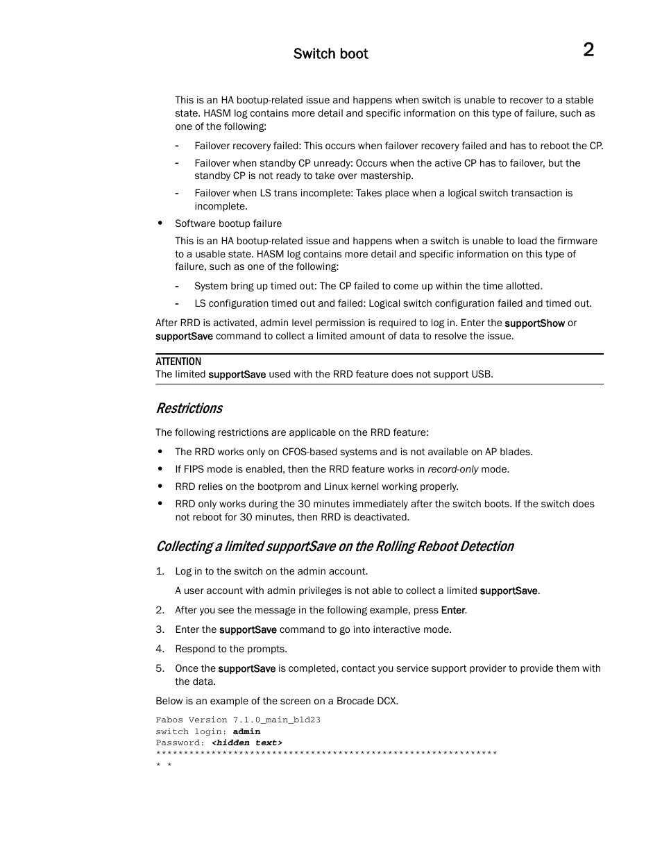 Restrictions, Switch boot | Dell POWEREDGE M1000E User Manual | Page 31 / 146