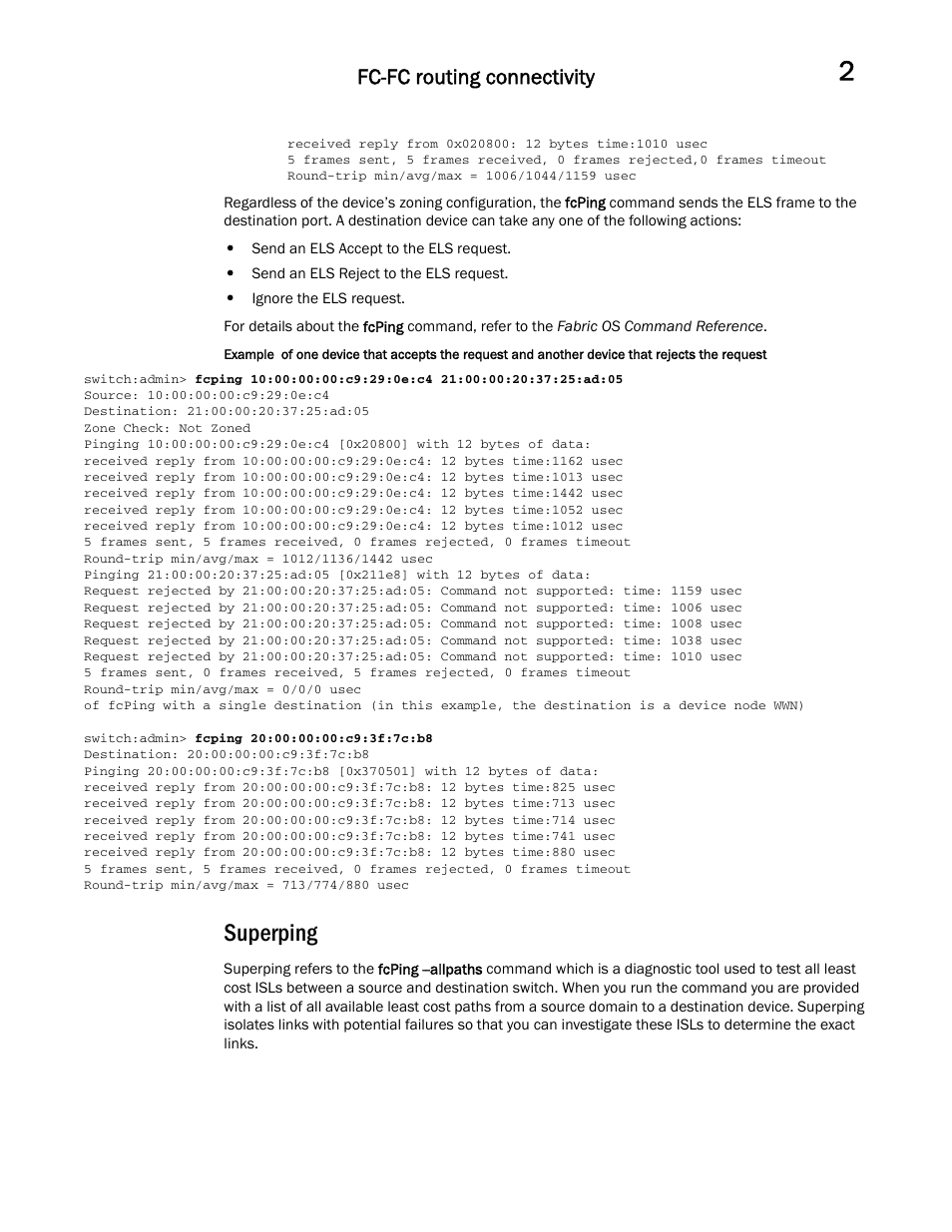 Superping, Fc-fc routing connectivity | Dell POWEREDGE M1000E User Manual | Page 33 / 146