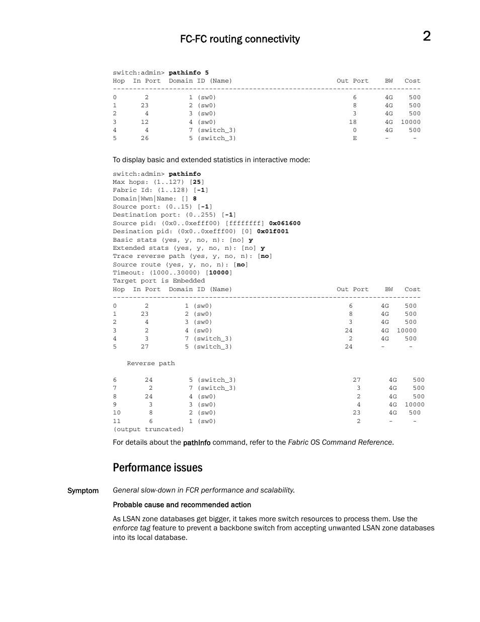 Performance issues, Fc-fc routing connectivity | Dell POWEREDGE M1000E User Manual | Page 37 / 146