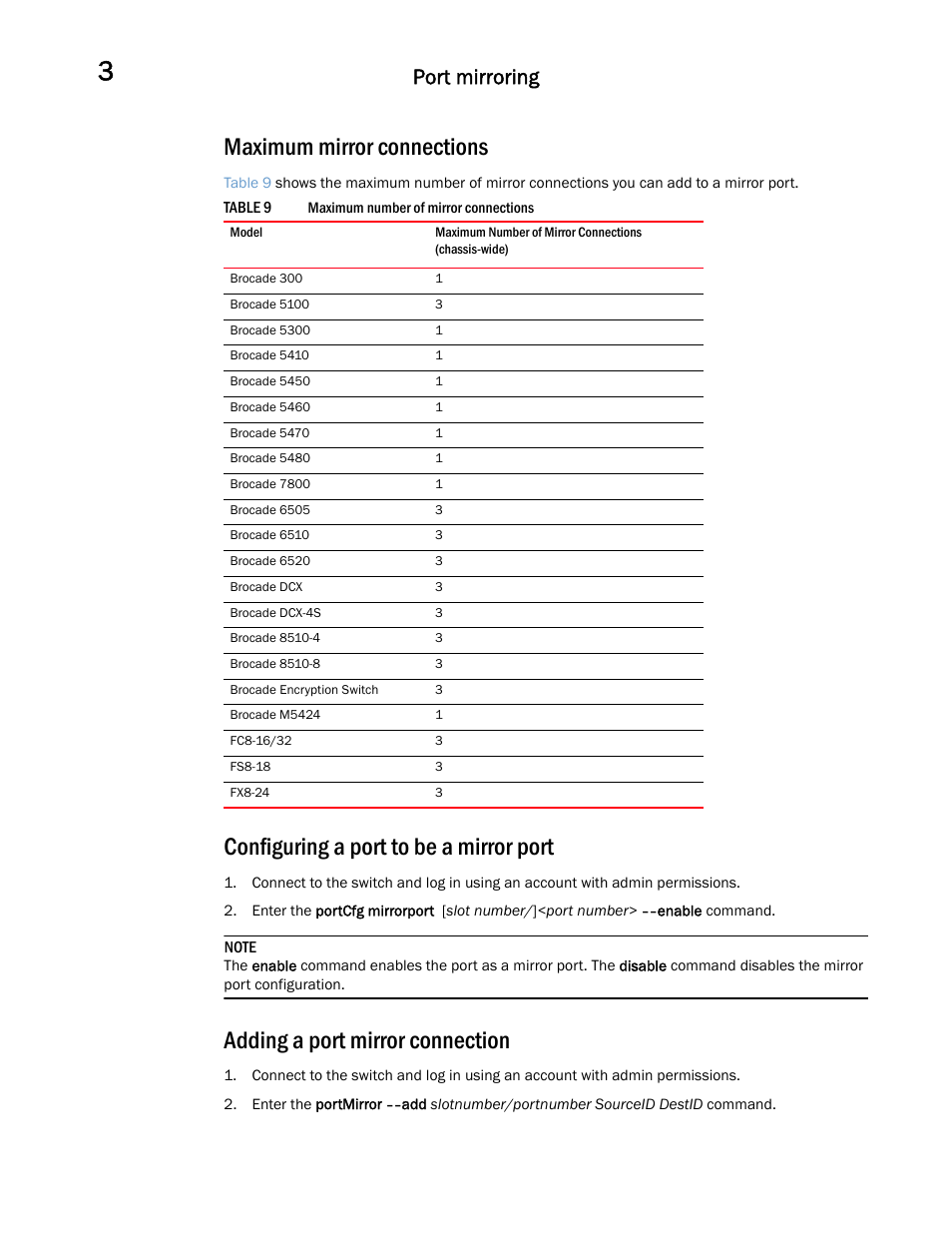 Maximum mirror connections, Configuring a port to be a mirror port, Adding a port mirror connection | Port mirroring | Dell POWEREDGE M1000E User Manual | Page 58 / 146