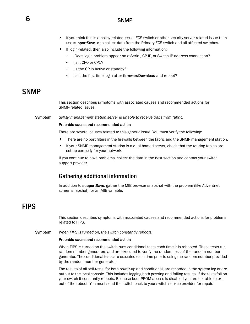 Snmp, Gathering additional information, Fips | Dell POWEREDGE M1000E User Manual | Page 80 / 146