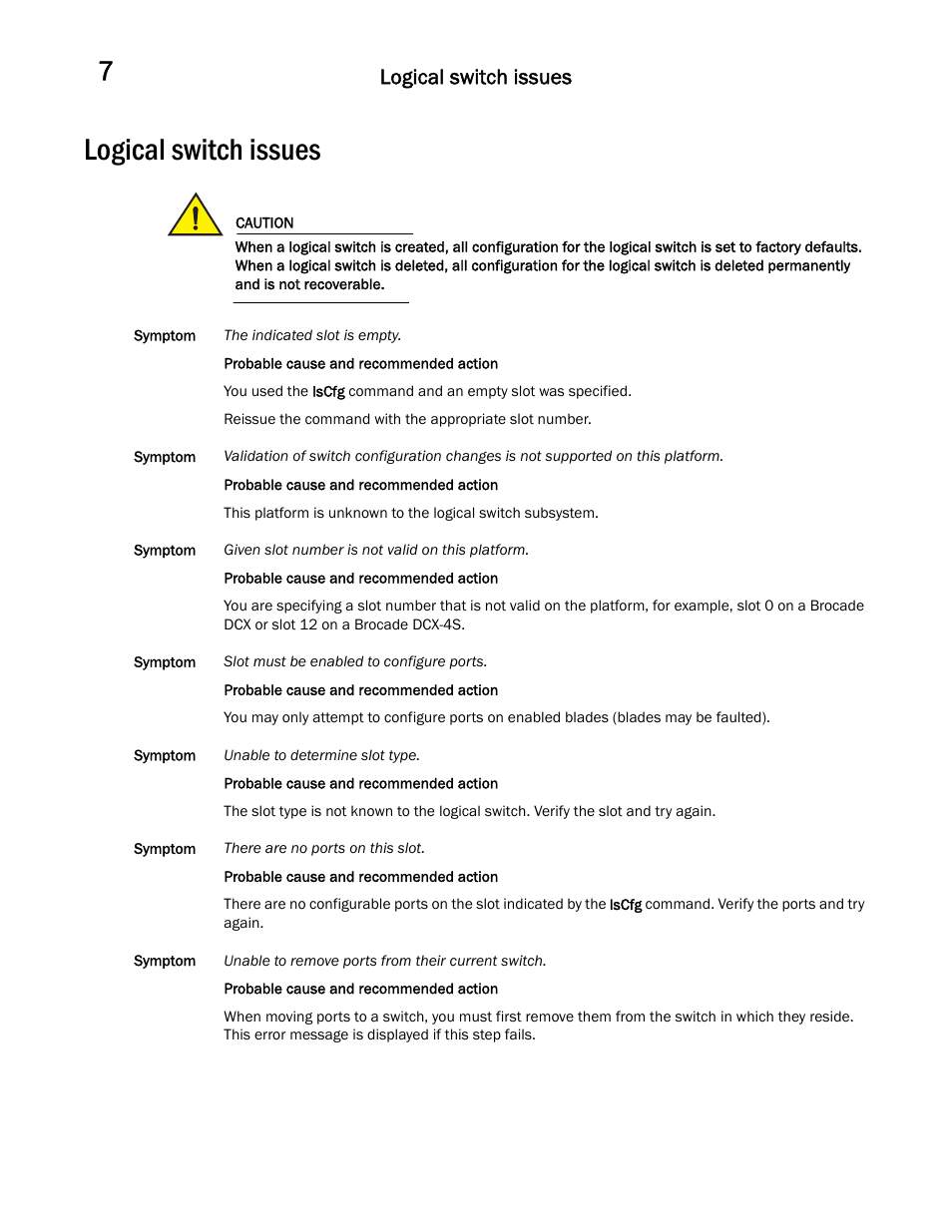 Logical switch issues | Dell POWEREDGE M1000E User Manual | Page 84 / 146