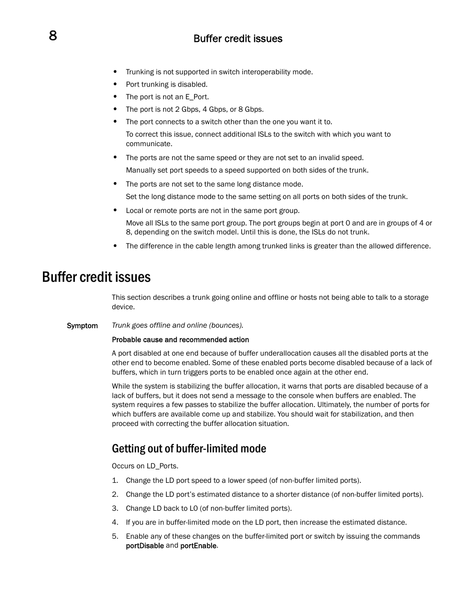 Buffer credit issues, Getting out of buffer-limited mode | Dell POWEREDGE M1000E User Manual | Page 88 / 146