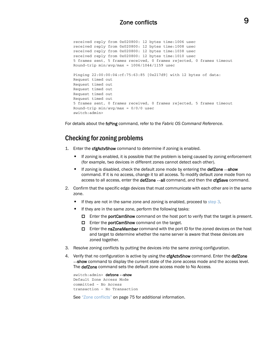 Checking for zoning problems, Zone conflicts | Dell POWEREDGE M1000E User Manual | Page 95 / 146