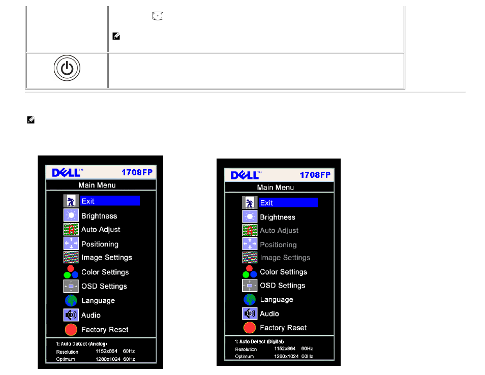 Using the osd, Using the osd menu | Dell 1708FP Monitor User Manual | Page 16 / 55