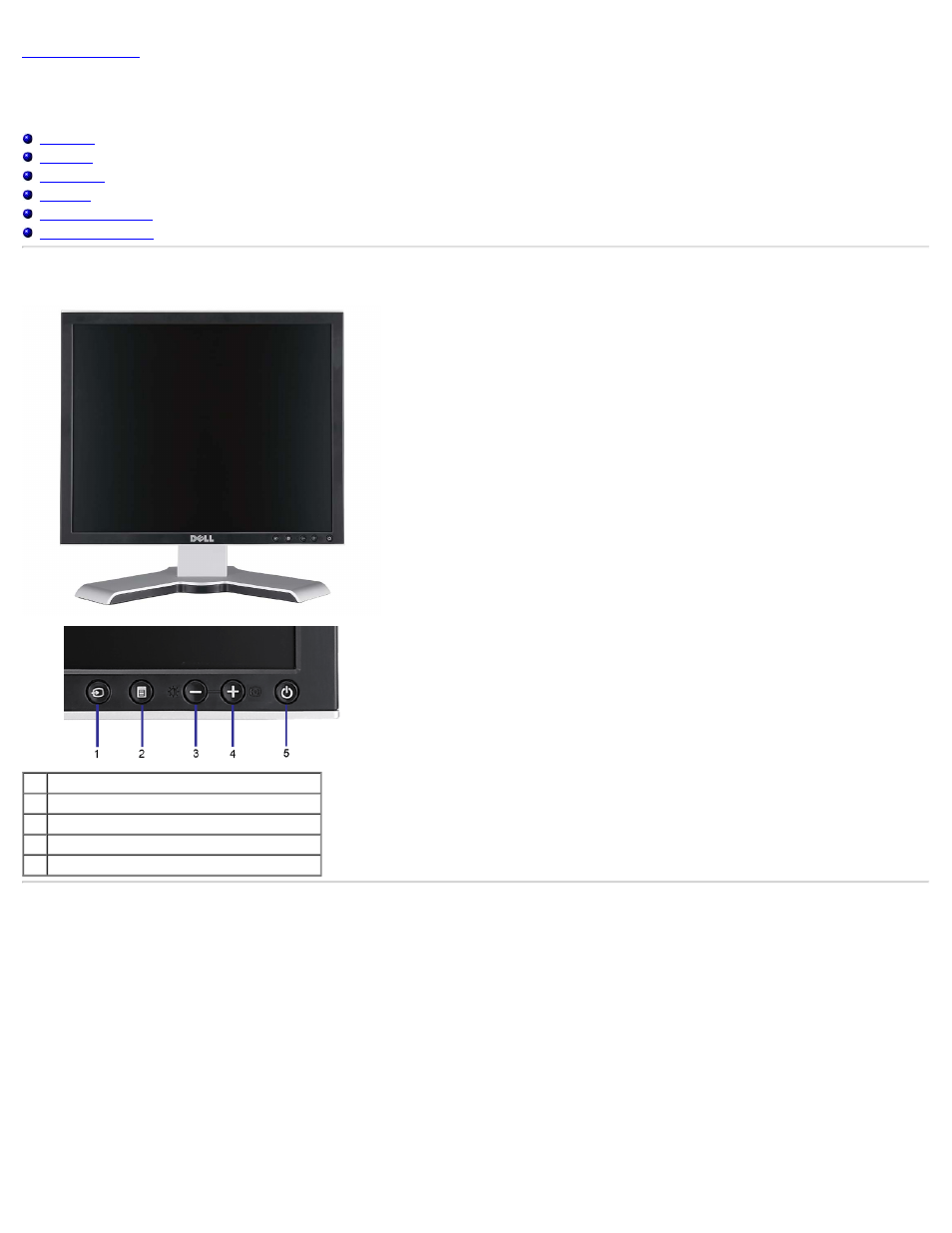 Front view, Back view, About your monitor | Dell 1708FP Monitor User Manual | Page 2 / 55