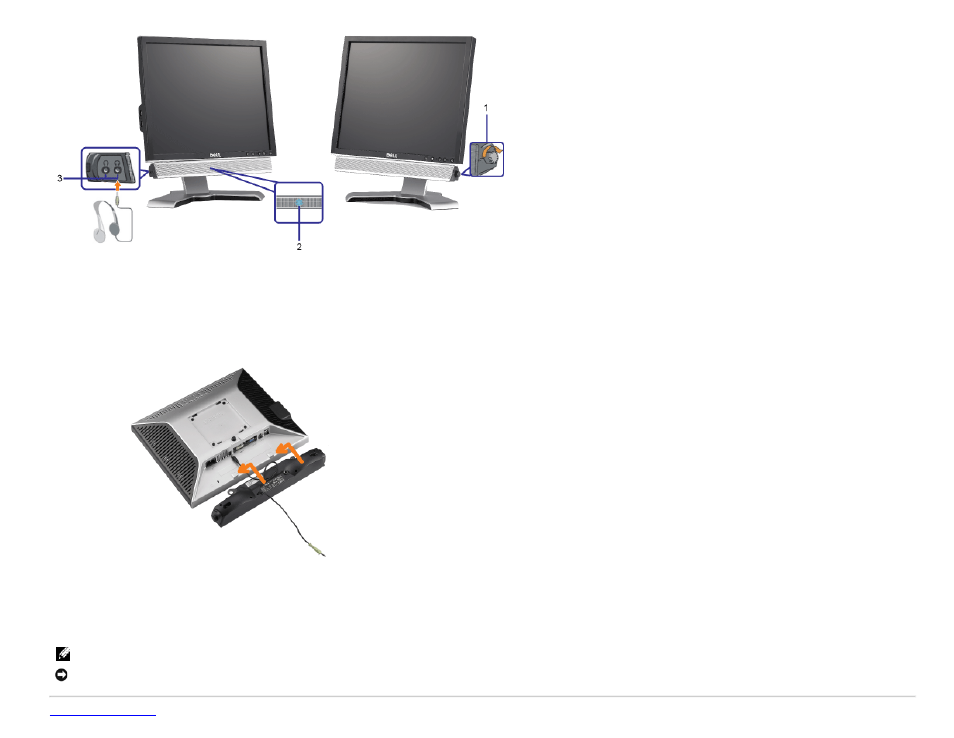 Soundbar attachment to the monitor | Dell 1708FP Monitor User Manual | Page 25 / 55