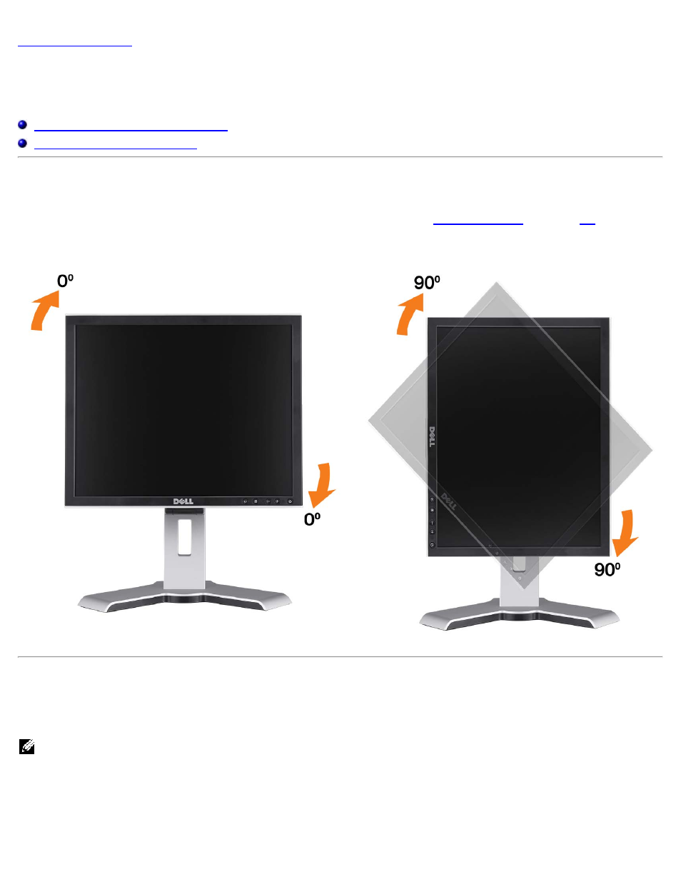 Changing the rotation of your monitor, Rotating your operating system, Rotating your monitor | Dell 1708FP Monitor User Manual | Page 27 / 55