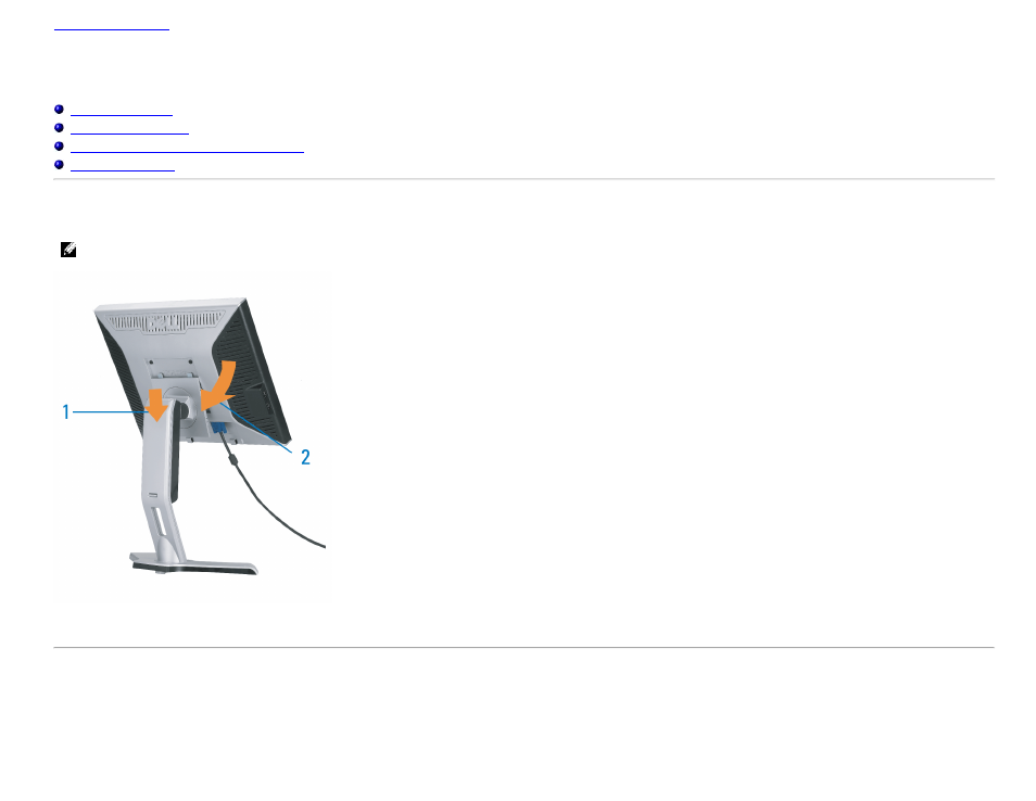 Attaching the stand, Organizing your cables, Using your adjustable monitor stand | Dell 1708FP Monitor User Manual | Page 9 / 55