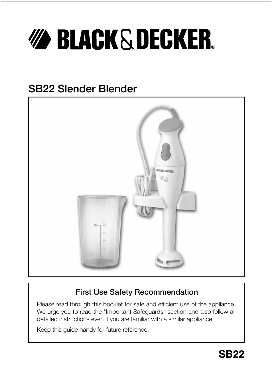Black & Decker SB22 User Manual | 8 pages