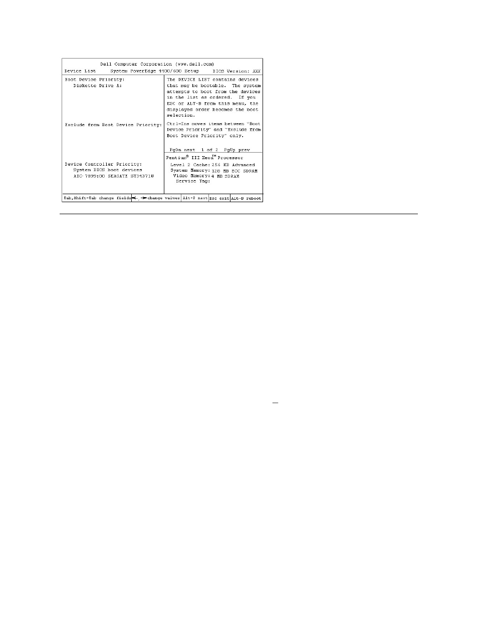 System setup options | Dell PowerEdge 4400 User Manual | Page 75 / 89