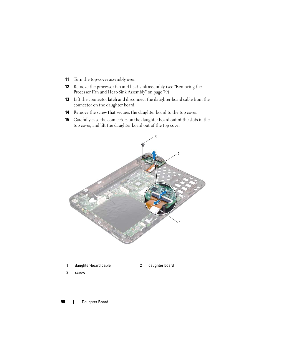 11 turn the top-cover assembly over | Dell XPS 14 (L401X, Late 2010) User Manual | Page 90 / 108