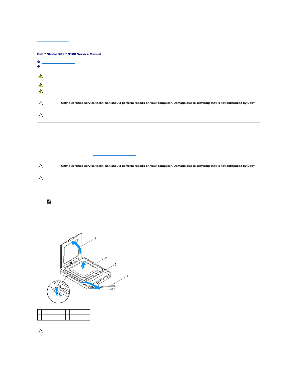 Processor, Removing the processor | Dell Studio XPS 9100 (Mid 2010) User Manual | Page 17 / 50