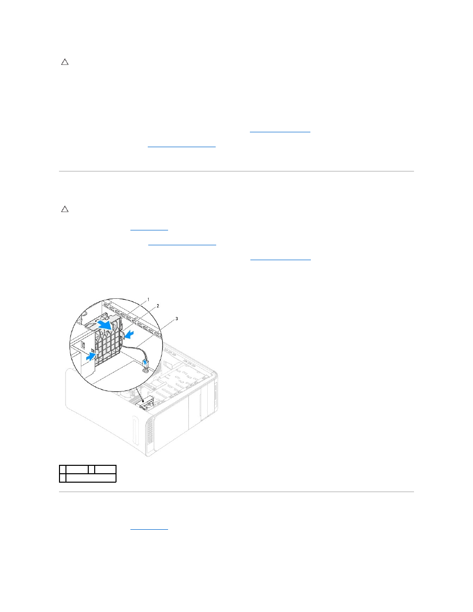 Removing the front fan, Replacing the front fan | Dell Studio XPS 9100 (Mid 2010) User Manual | Page 27 / 50