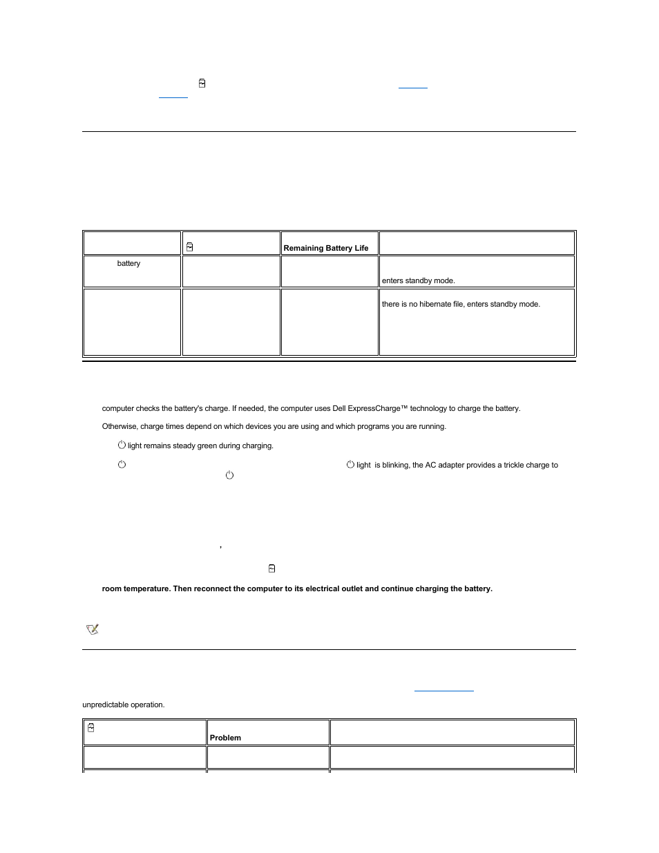 Battery warnings, Charging the battery, Detecting battery problems | Dell Latitude C800 User Manual | Page 5 / 104