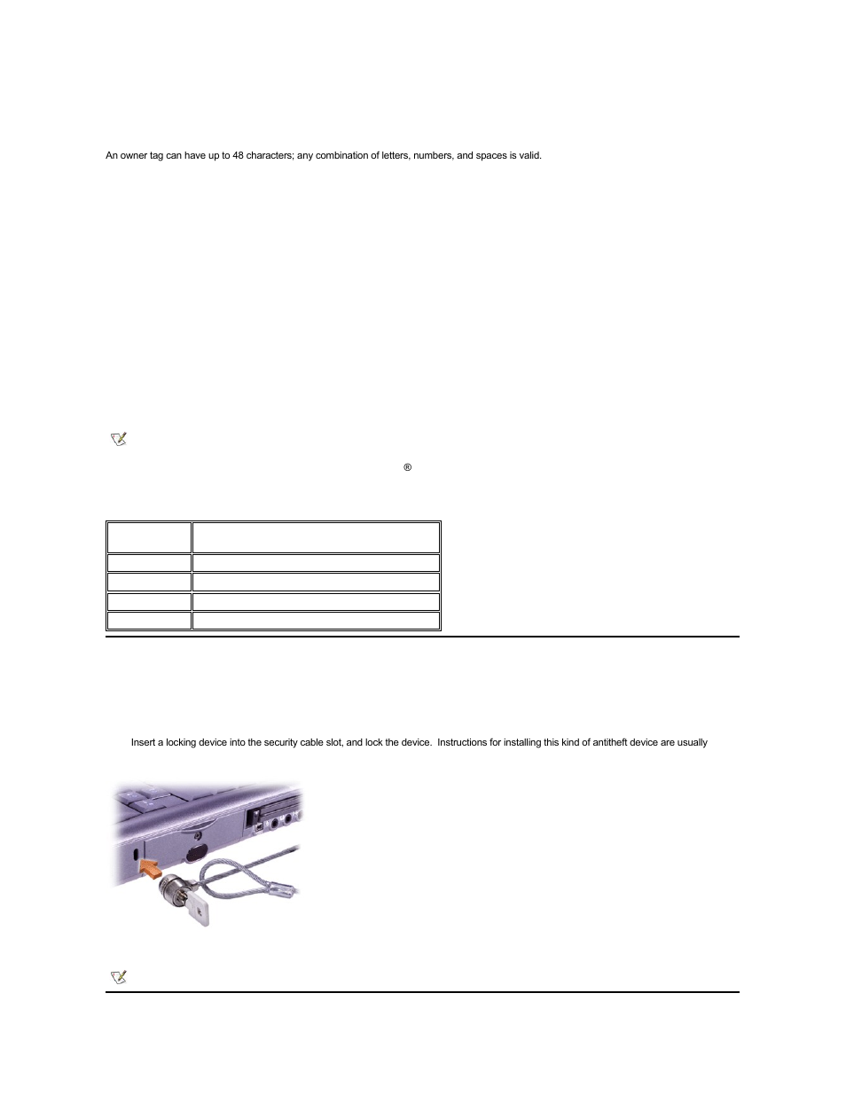 Using a security cable slot | Dell Latitude C800 User Manual | Page 65 / 104