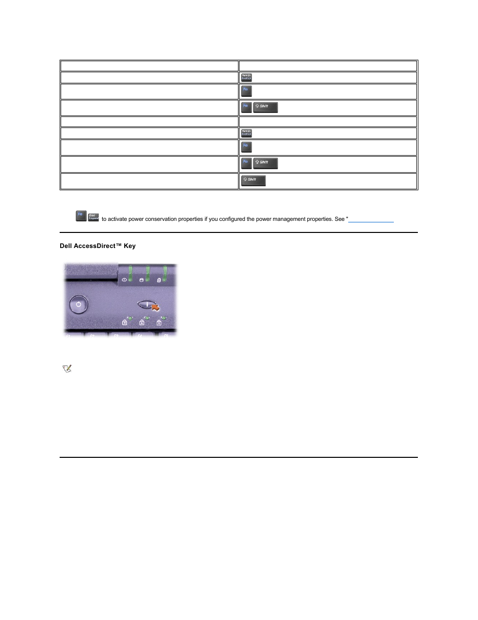 Dell accessdirect key, Speaker controls, Enter | Power management, Control the, Dell accessdirect, Adjust, Speaker, Volume | Dell Latitude C800 User Manual | Page 96 / 104