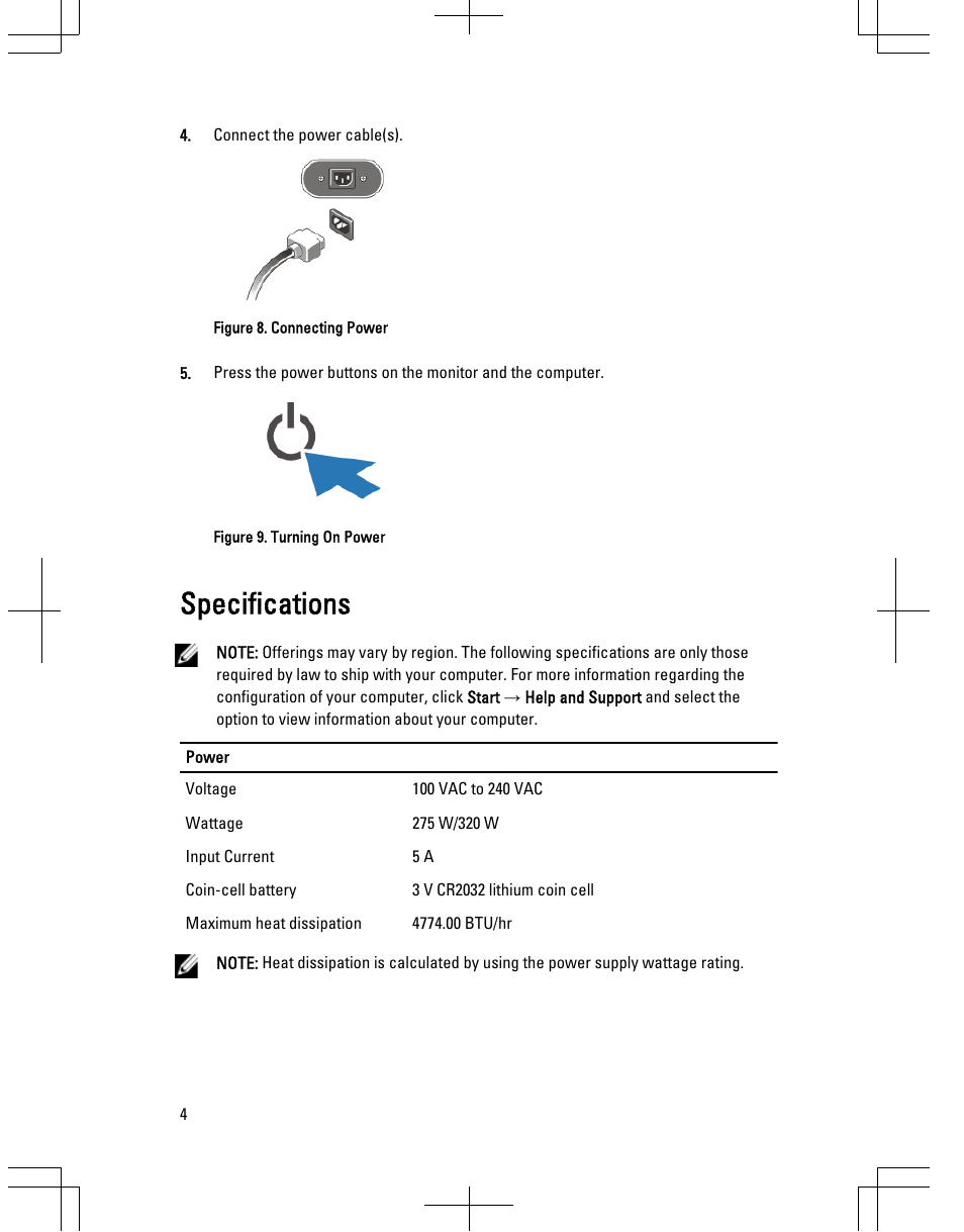 Specifications | Dell Precision T1650 (Mid 2012) User Manual | Page 4 / 6