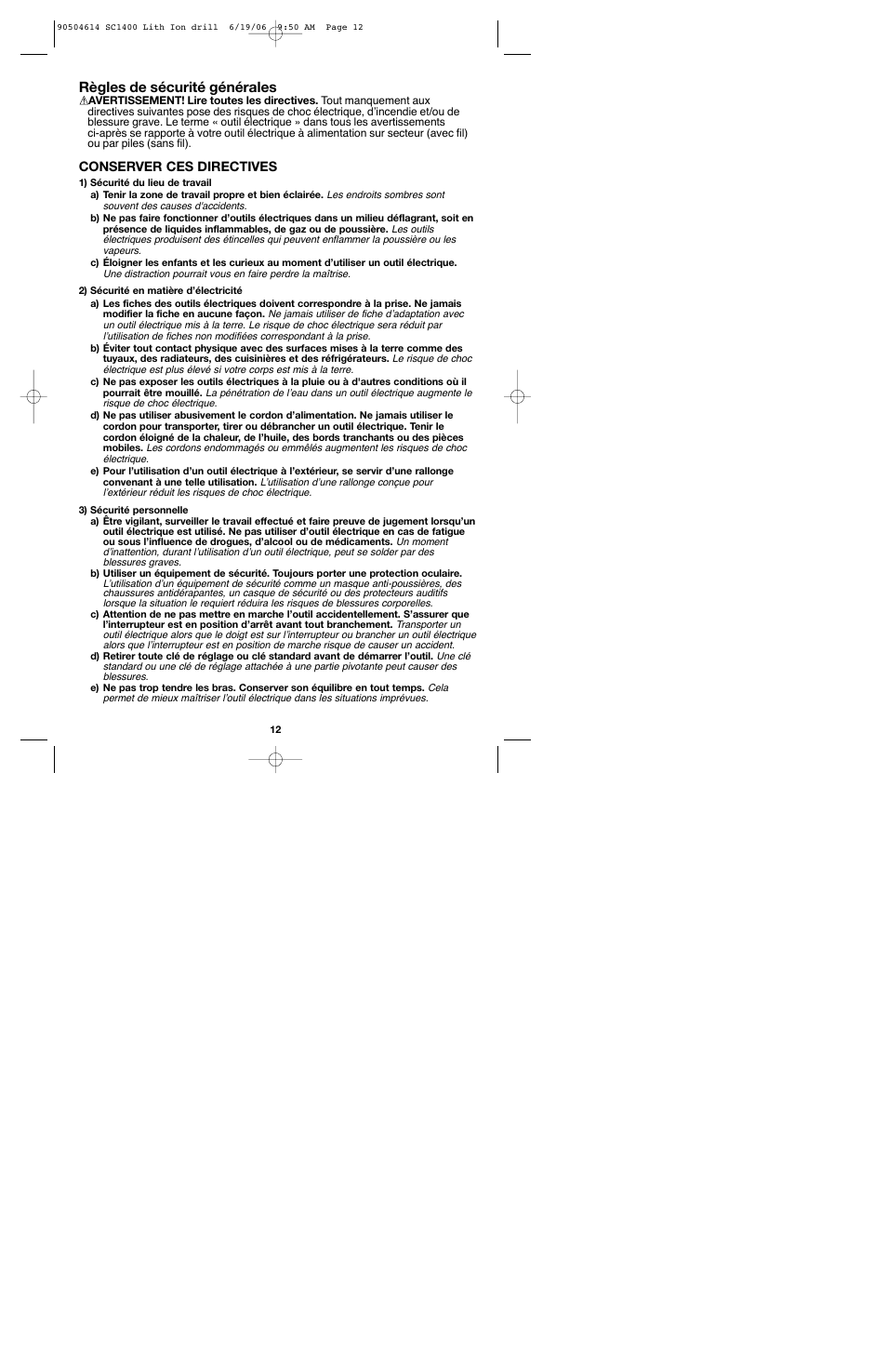 Règles de sécurité générales | Black & Decker 90504614 User Manual | Page 12 / 34