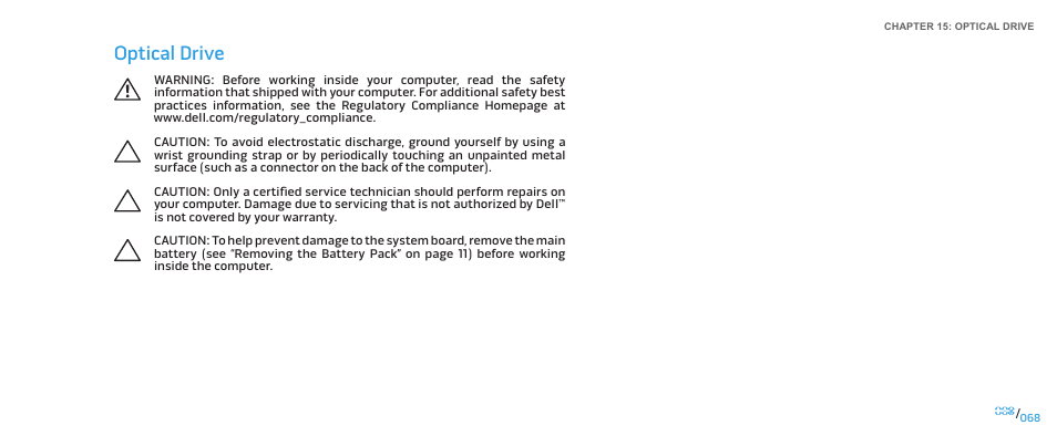 Optical drive | Dell Alienware M17x R2 (Early 2010) User Manual | Page 68 / 118