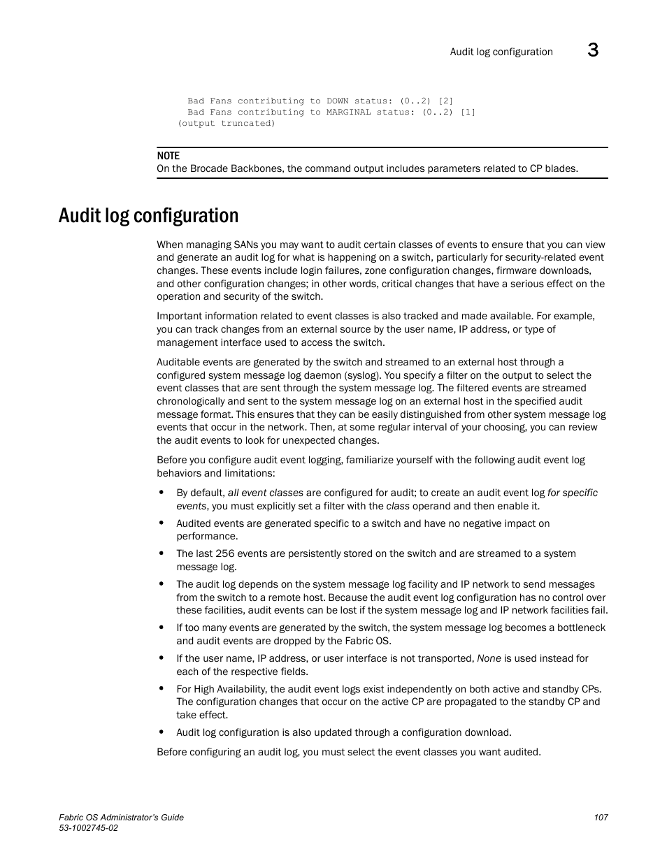 Audit log configuration | Dell POWEREDGE M1000E User Manual | Page 107 / 666