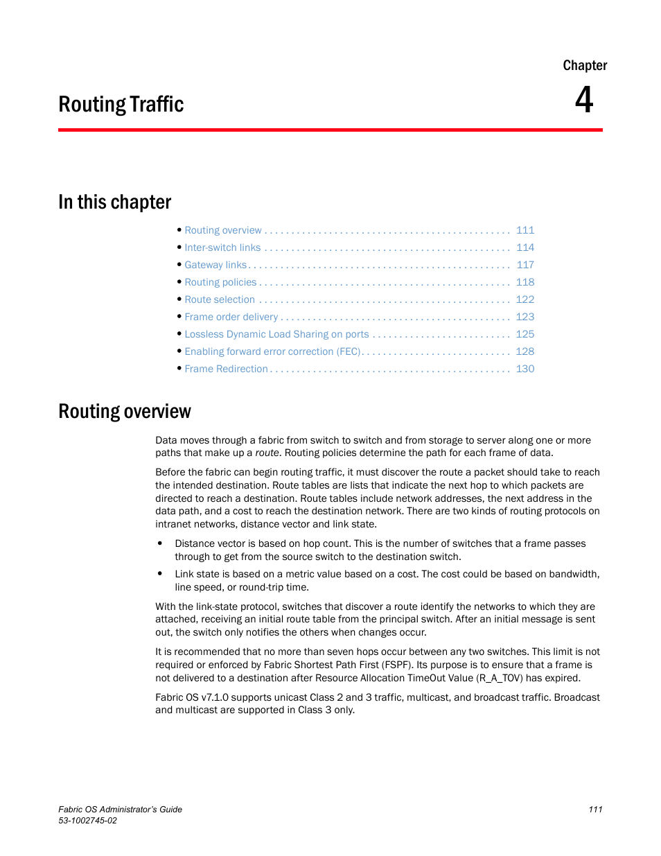 Routing traffic, Routing overview, Chapter 4 | Chapter 4, “routing traffic | Dell POWEREDGE M1000E User Manual | Page 111 / 666