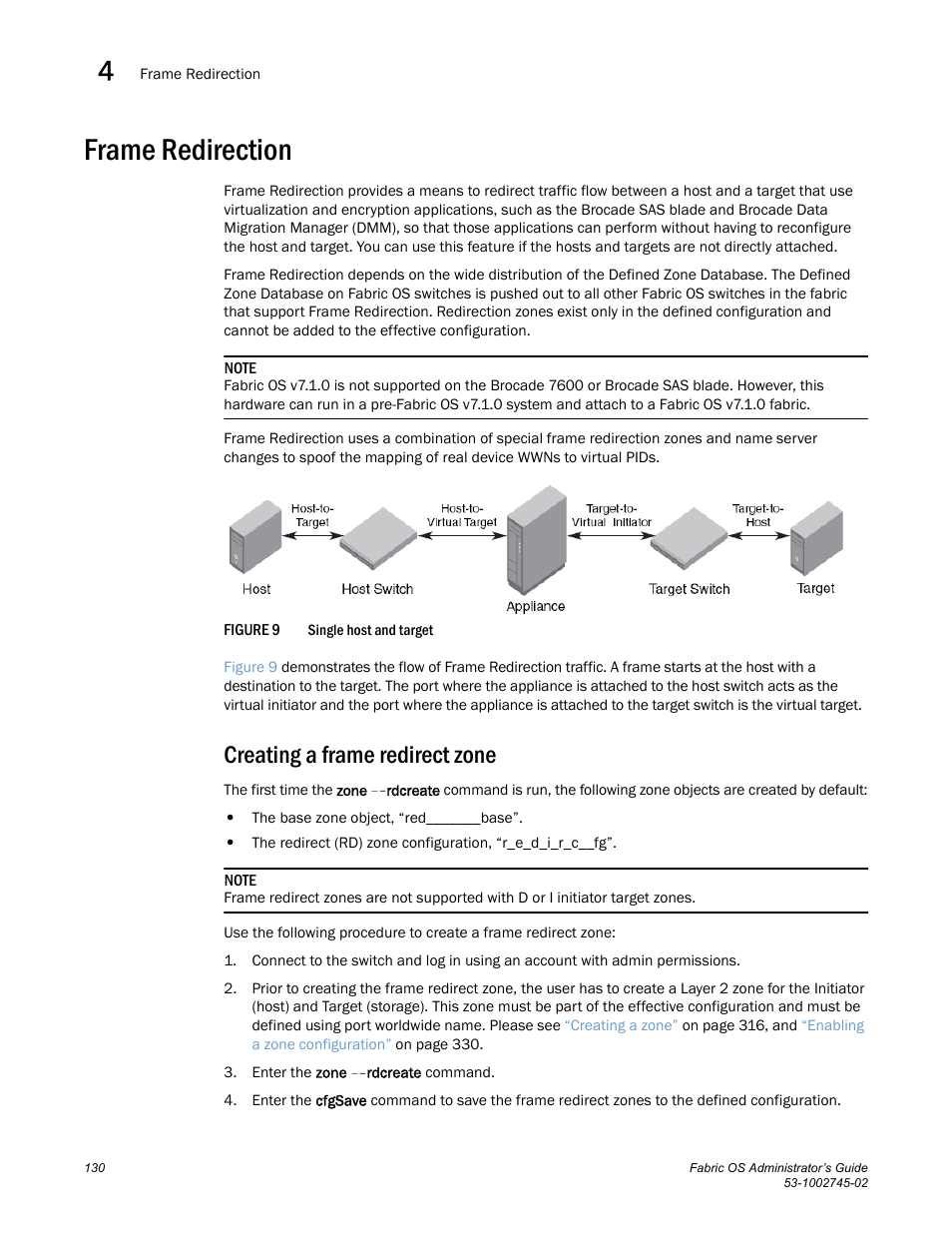 Frame redirection, Creating a frame redirect zone, Figure 9 | Single host | Dell POWEREDGE M1000E User Manual | Page 130 / 666