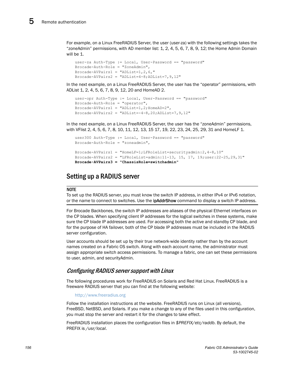 Setting up a radius server, Configuring radius server support with linux | Dell POWEREDGE M1000E User Manual | Page 156 / 666