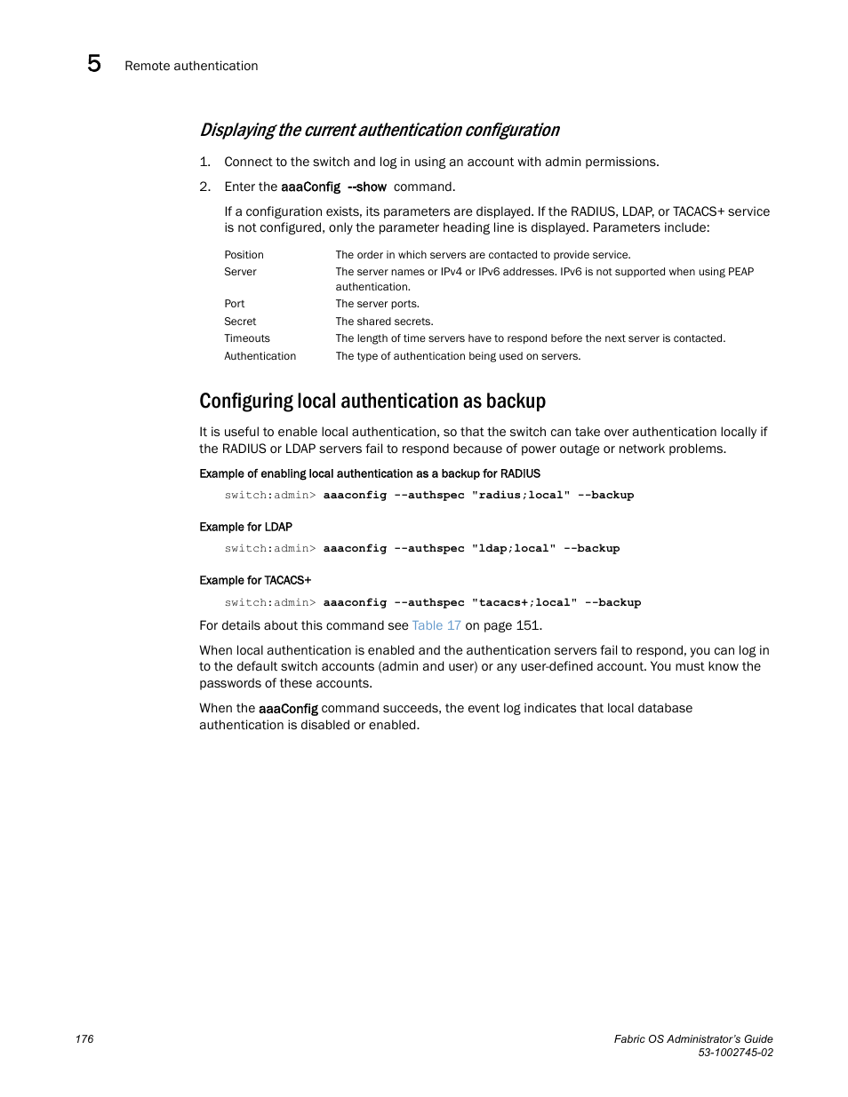 Configuring local authentication as backup | Dell POWEREDGE M1000E User Manual | Page 176 / 666