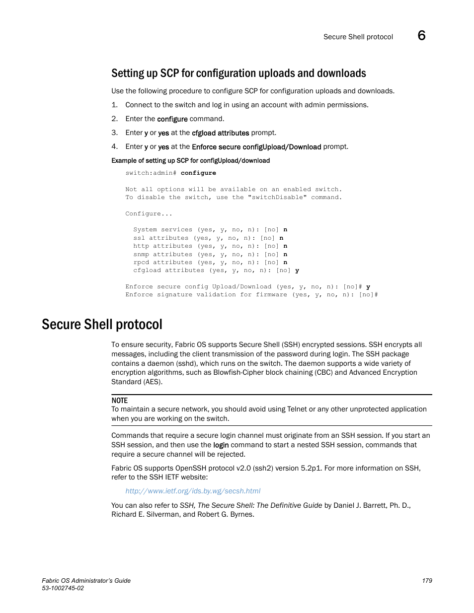 Secure shell protocol | Dell POWEREDGE M1000E User Manual | Page 179 / 666