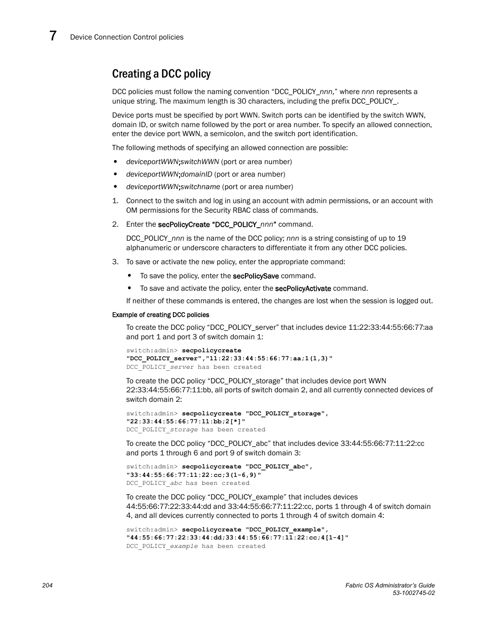 Creating a dcc policy | Dell POWEREDGE M1000E User Manual | Page 204 / 666