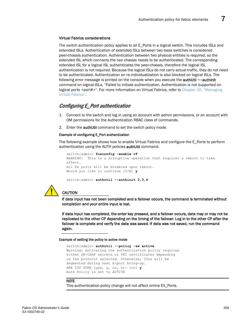 Configuring e_port authentication | Dell POWEREDGE M1000E User Manual | Page 209 / 666