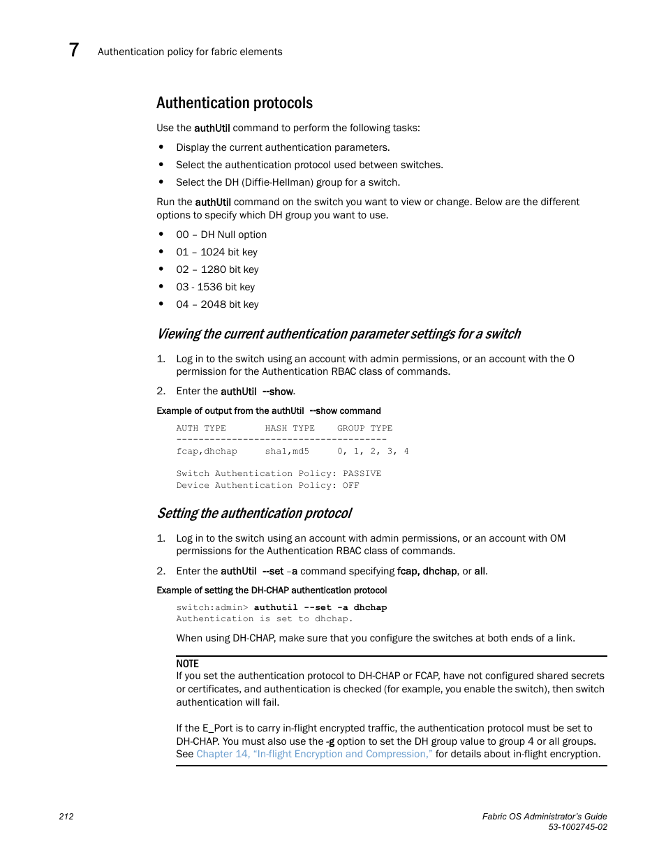 Authentication protocols, Setting the authentication protocol | Dell POWEREDGE M1000E User Manual | Page 212 / 666