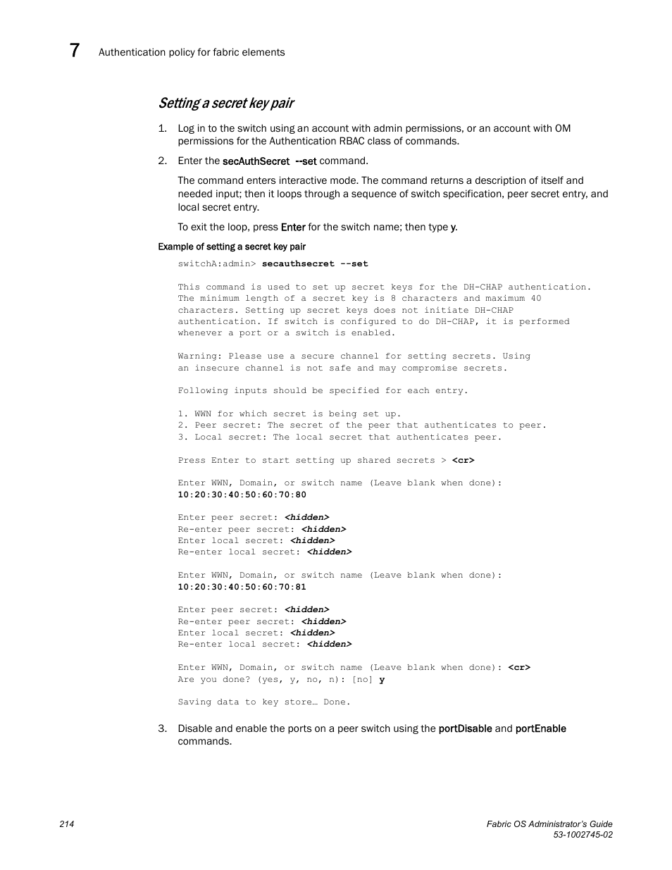 Setting a secret key pair | Dell POWEREDGE M1000E User Manual | Page 214 / 666