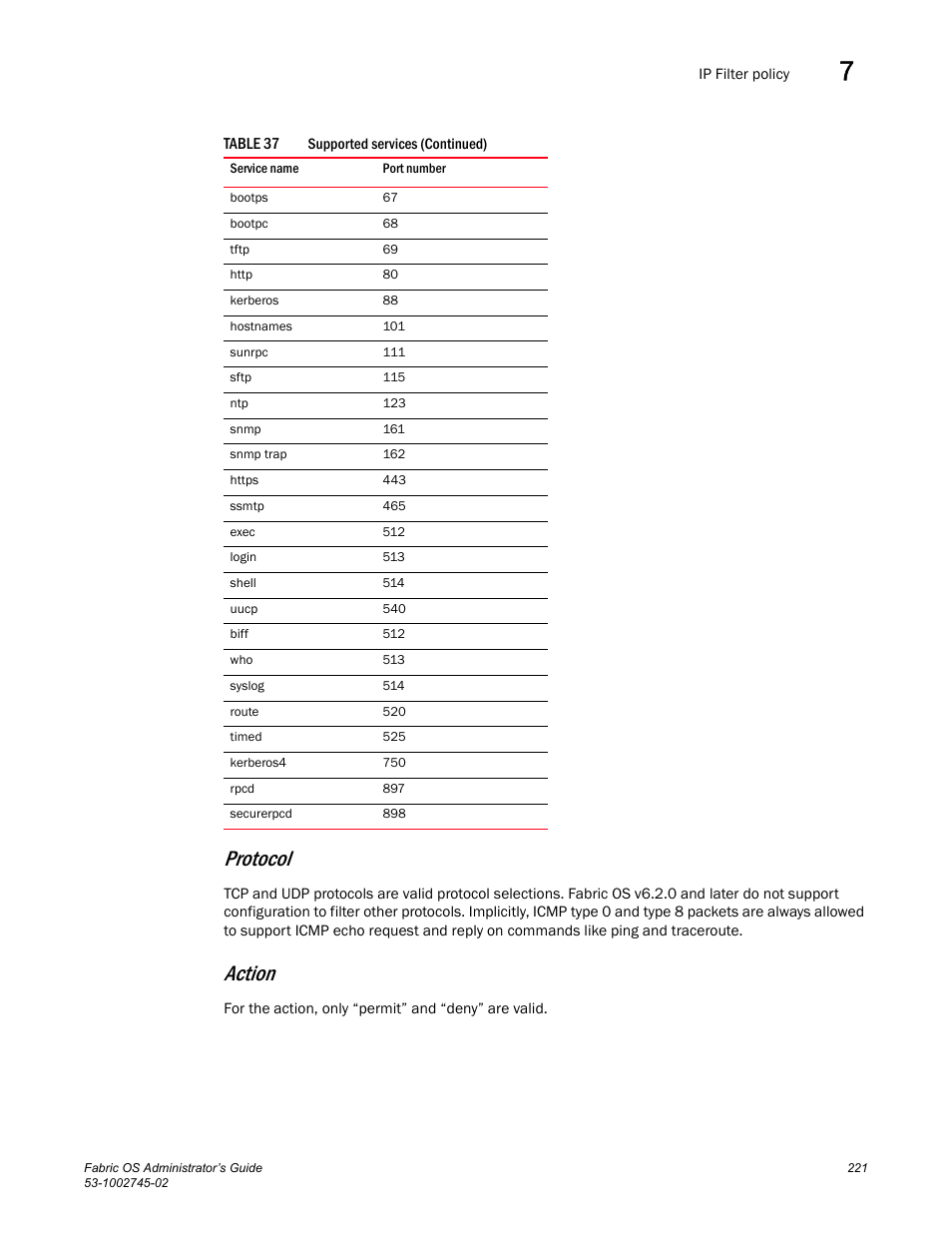 Protocol, Action | Dell POWEREDGE M1000E User Manual | Page 221 / 666