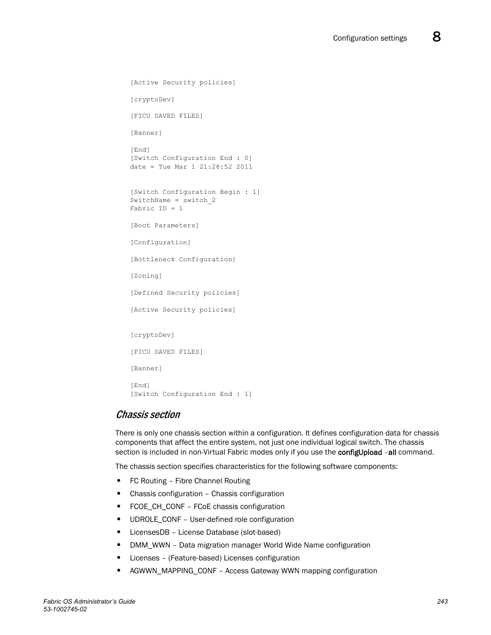 Chassis section | Dell POWEREDGE M1000E User Manual | Page 243 / 666