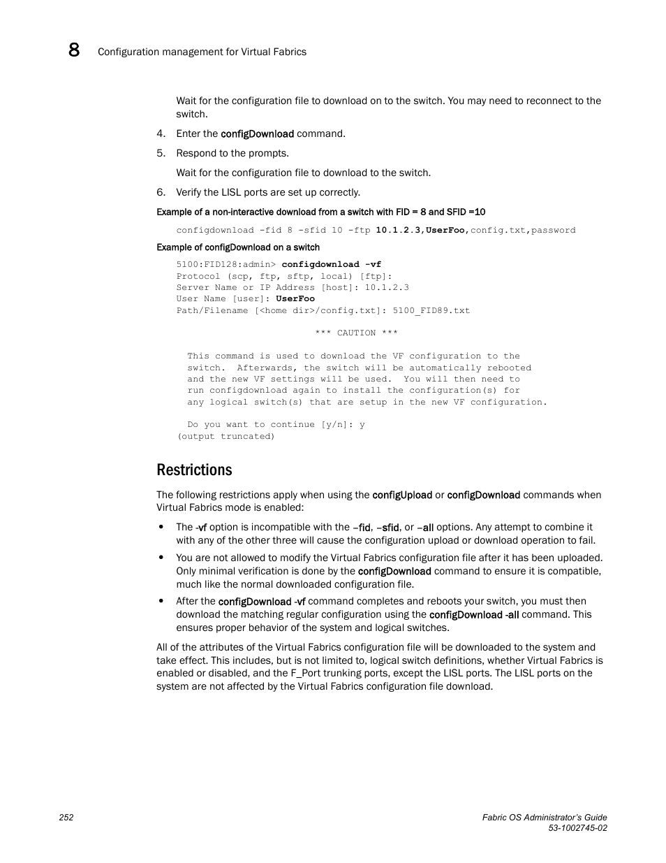 Restrictions | Dell POWEREDGE M1000E User Manual | Page 252 / 666