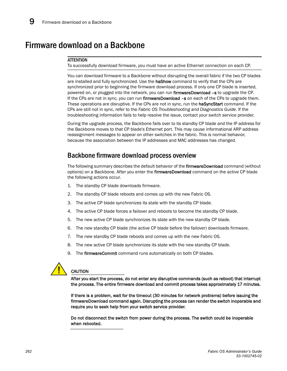 Firmware download on a backbone, Backbone firmware download process overview | Dell POWEREDGE M1000E User Manual | Page 262 / 666