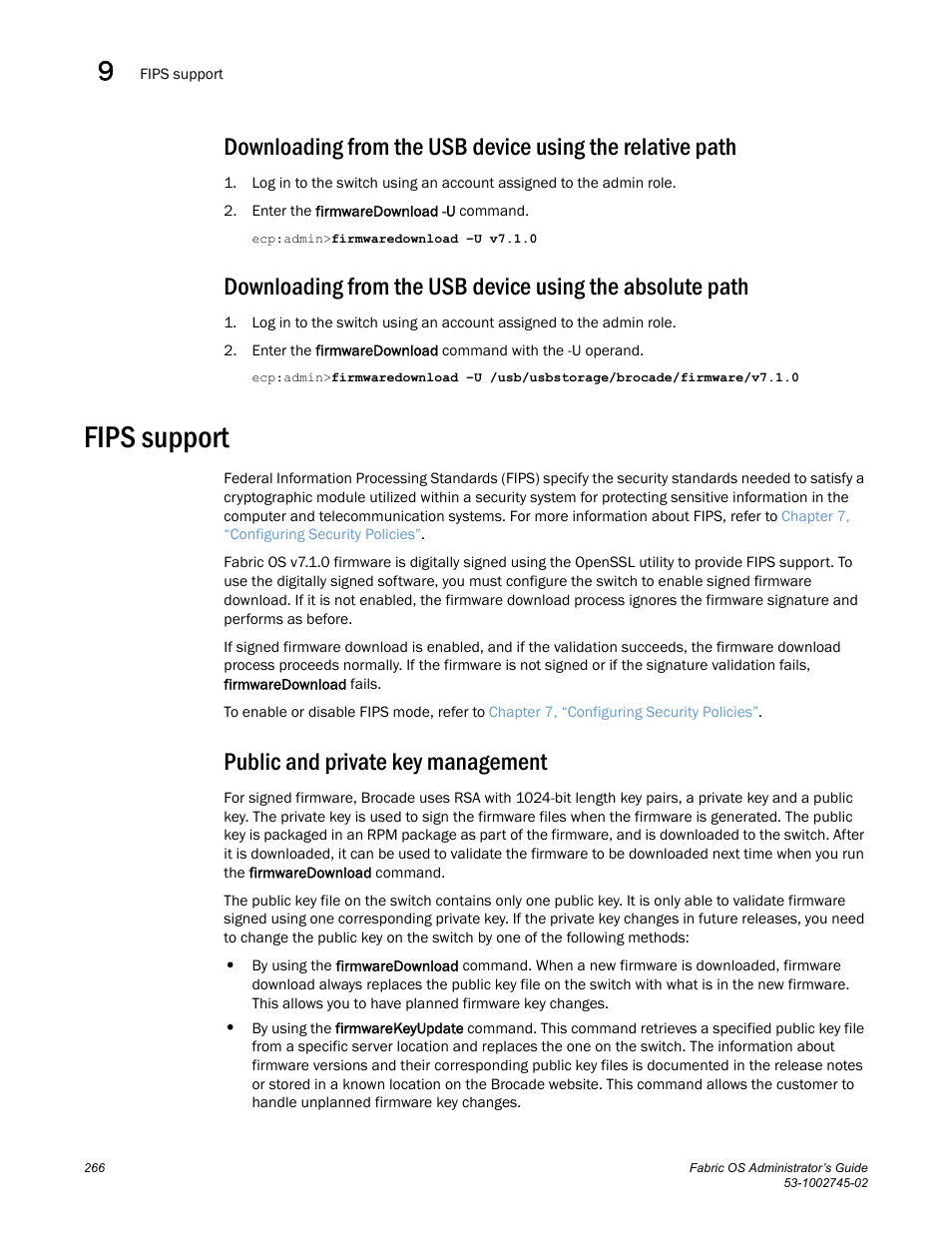 Fips support, Public and private key management | Dell POWEREDGE M1000E User Manual | Page 266 / 666