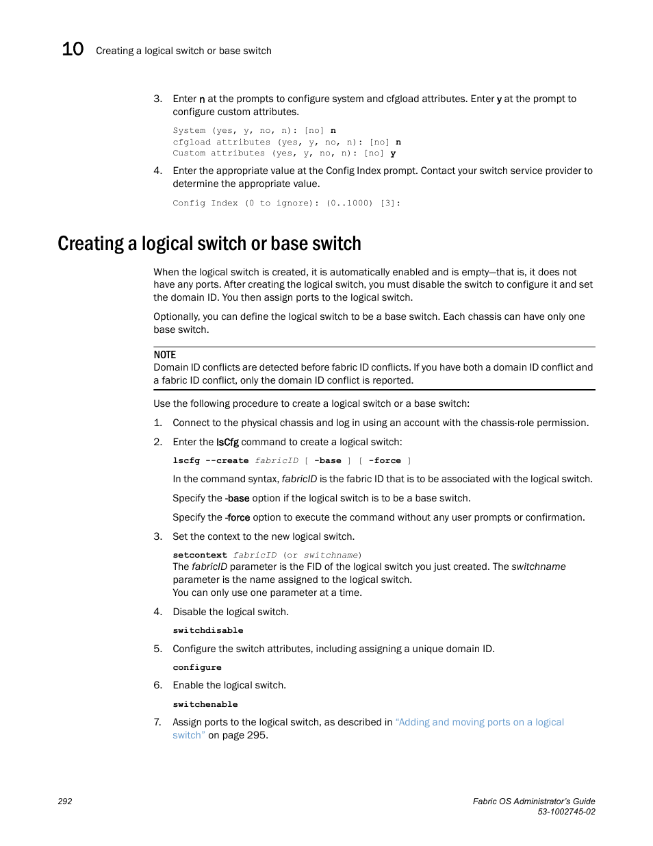 Creating a logical switch or base switch | Dell POWEREDGE M1000E User Manual | Page 292 / 666