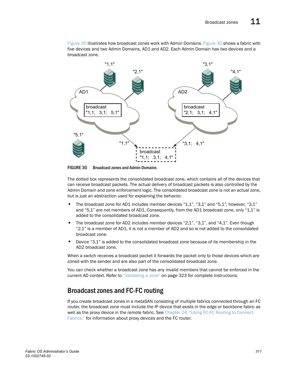 Broadcast zones and fc-fc routing, Figure 30 | Dell POWEREDGE M1000E User Manual | Page 311 / 666