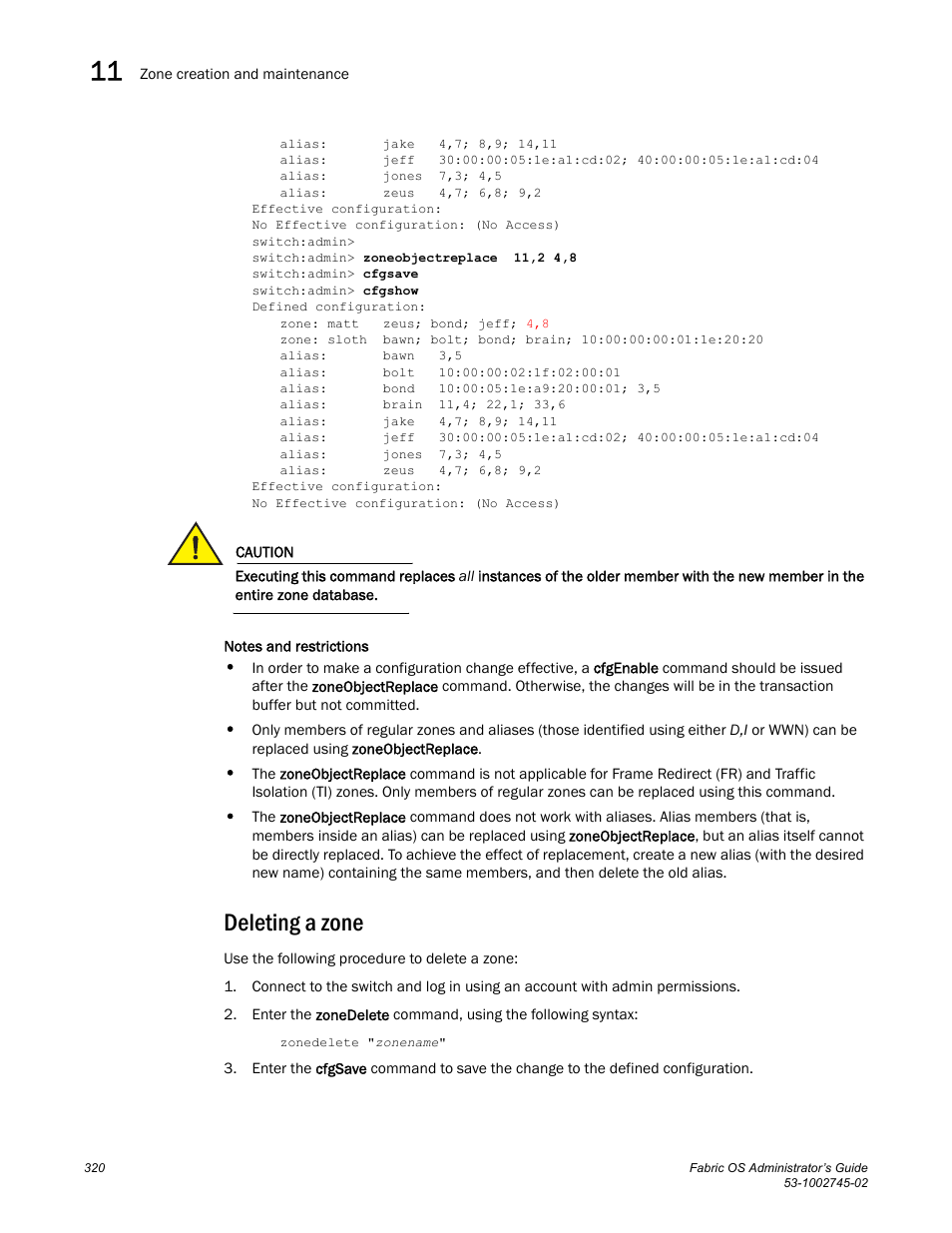 Deleting a zone | Dell POWEREDGE M1000E User Manual | Page 320 / 666
